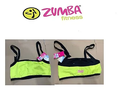 Zumba Cool Green Sports Bra Top Fitness Gym Training Crop NEW Dance Unpadded • £6.99