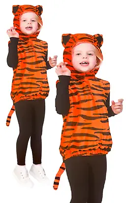 Kids Tiger Costume Wild Zoo Animal Boys Girls Fancy Dress Book Day • £10.99