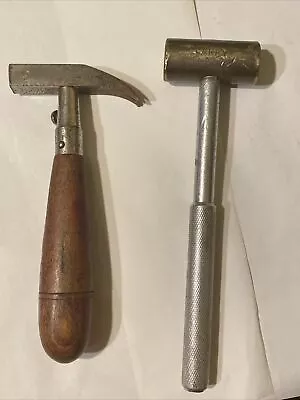 Vintage Tools Metal Mallet Hammer With Accessories Storage In Wooden Handle • $26