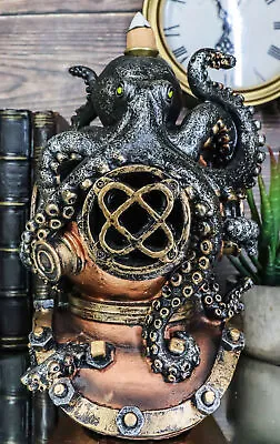 Ocean Marine Octopus Kraken On Steampunk Divers Helmet Incense Cone Burner • $29.99