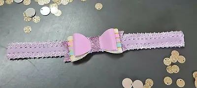 $6 • Buy Young Girl Headband Unicorn Purple Glitter Bow Handmade