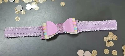 Young Girl Headband Unicorn Purple Glitter Bow Handmade • $6