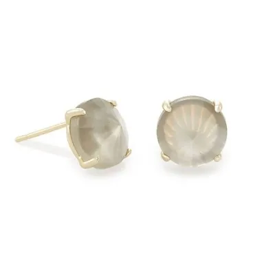 Kendra Scott Jolie Gold Stud Earrings In Gray Illusion • £30