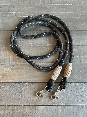 8.5 Ft Black And Tan Yacht Rope Trail Reins With Scissor Snaps • $25