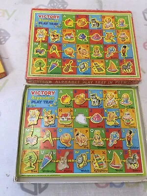 X2 Bundle Wooden Mr Men & Little Miss Alphabet Playtray Puzzle Vintage Victory  • £29.95