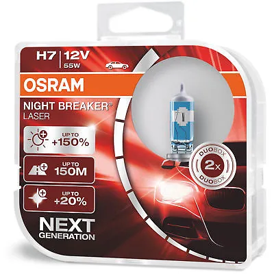 OSRAM Night Breaker Laser (Next Generation) +150% H7 Car Headlight Bulbs (Twin) • $23.31