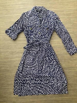 RARE Vintage Ginger & Smart Lilac Boho Print Silk & Cotton Chic Shirt Dress 8-10 • $60