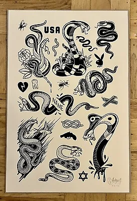 Mike Giant America Flash Tattoo USA Graffiti Art Print Signed Rebel 8 • $110