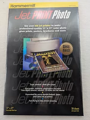 Hammermill Jet Print Photo Paper W/ Gloss Finish; 11x17 In; 20 Sheets; Bulk Save • $17.13