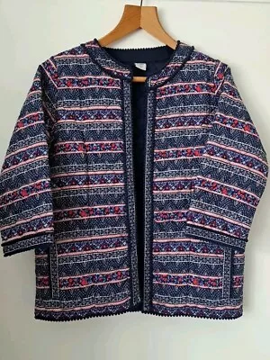 Cotton Traders Floral Quilted Jacket 14 BNWOT RRP£75 Cotton Colourful Boho • £19.99