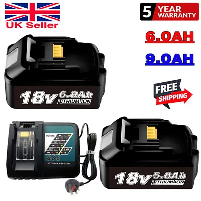 2X 6.0Ah For Makita BL1860 BL1850 18V Li-ion LXT Battery BL1850B BL1830 BL1860B • £38.95