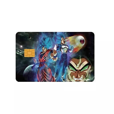 Credit Card Sticker Skin Film Pre-Cut Decal Dragon Ball Z Goku Size 8.5 X 5.4cm • $5.99