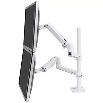 $349 • Buy Ergotron – LX Vertical Stacking Dual Monitor Arm VESA Desk Mount – For 2 Moni...