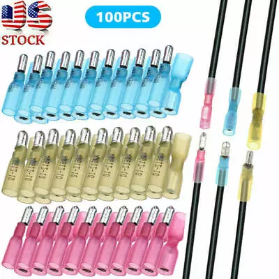 100pcs Heat Shrink Bullet Wire Connectors 22-10AWG Male Female Crimp Terminals • $9.99