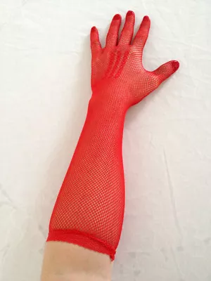 Pretty RED Fishnet Glove Sexy Victorian Goth Saloon Steam Punk Madonna Brothel • $9.99