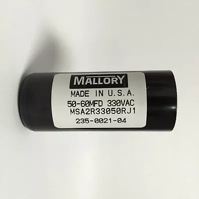 50-60uf 330VAC Mallory Motor Start Capacitor MSA2R33050R For 240V Motor 50-60MFD • $40