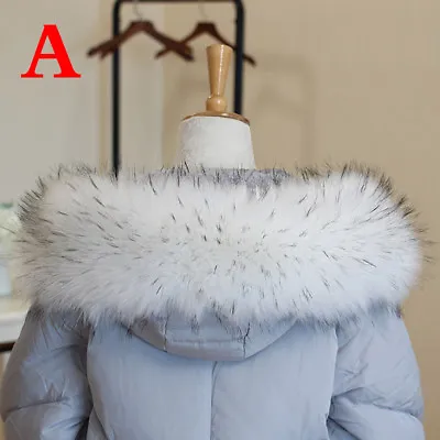 Big Faux Fur Collar Raccoon Fox Fur Collar Scarf Stole Cape Muffler Warm Wrap CA • $5.64