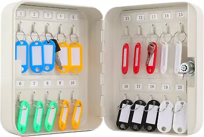 Key Cabinet Wall Mount Locking Key Lock Box With Key Management (20 Keys).. • $21.99