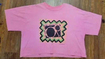 Vintage Ocean Pacific OP Fluorescent Pink Cropped Top Women's Size S ~ M • £16.89