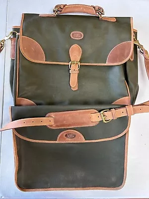 Vintage MULHOLLAND BROTHERS For Land Rover Bag Waxed Canvas & Leather Green NR • $179
