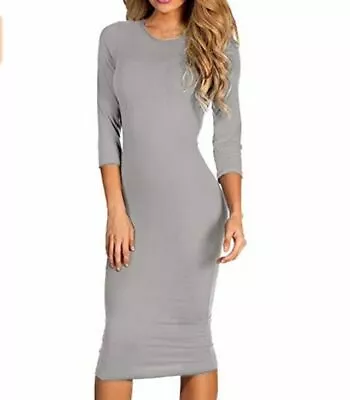 ICONOFLASH Women's 3/4 Sleeve Bodycon Midi Dress - S To 3XL • $14.99