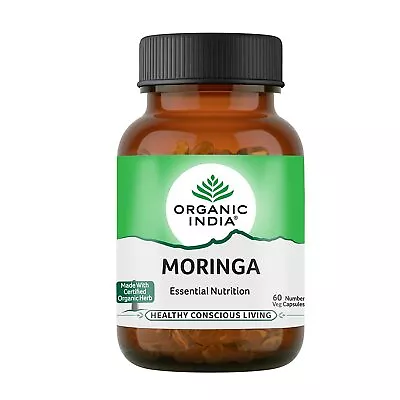 ORGANIC INDIA MORINGA 60 CAPSULES BOTTLE For Healthy Bowlcare • $24.25