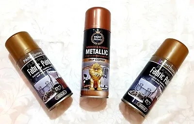 Fabric &Metallic Copper Gold Spray Paints Set Of 2. • £7