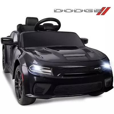 Dodge Charger SRT Ride-On Car For Kids With Remote Control Music Player - Black • $259.99