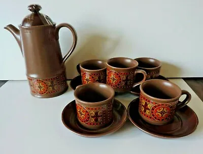 £17.50 • Buy SADLER England Vintage 1960/70's Celtic Brown Coffee Pot & 4 Cups & Saucers 