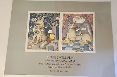 MAURICE SENDAK POSTER LITHOGRAPH SOME SWELL PUP 1976 ORIGINAL Vintage • $89.99