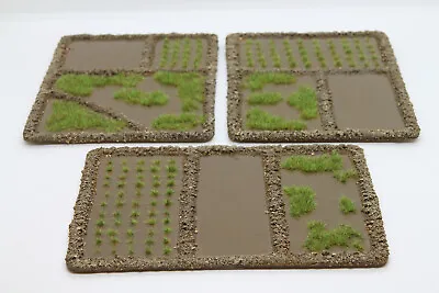 Set Of 3 'square' Paddy Field Terrain/scenery Bases Wargame/tabletop/RPG. PFS • £20