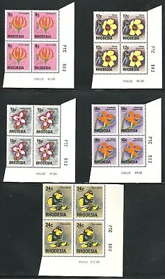 £0.99 • Buy Rhodesia 1976 New Values Corner Blocks X4 All With Same Sheet # MNH