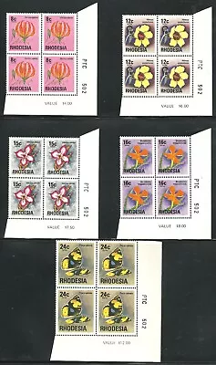 £0.99 • Buy Rhodesia 1976 New Values Corner Blocks X4 All With Same Sheet # MNH
