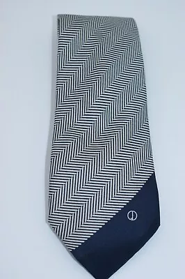 Dunhill Neck Silk Tie - Men's Blue Herringbone Pattern Used • $13