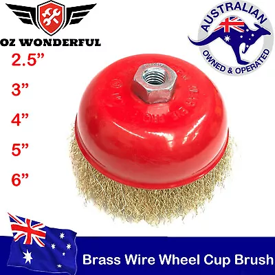 All Size Brass Wire Wheel Cup Brush Angle Grinder Grinding Cleaning Rust Remover • $17.99