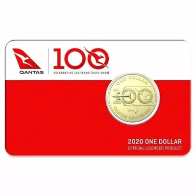 2020 Unc $1 Celebrating 100 Years Of Qantas Centenary Coin On Card • $49.95