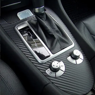 Car Interior Accessories Panel 3D Black Carbon Fiber Vinyl Wrap Decal Stickers • $21.84