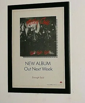 MOTLEY CRUE Framed A4 1987 `girls`  ALBUM Rare Promo Original Band Art Poster   • $16.15