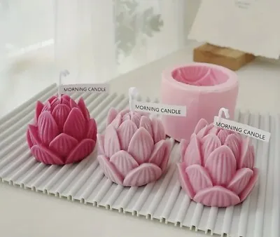 Lotus Flower Silicone Mold Candle Mould Cake Decor Soap And Resin Crafts • £5.99