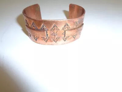 Vintage Stamped Copper Cuff Bracelet By TG Navajo • $37.99