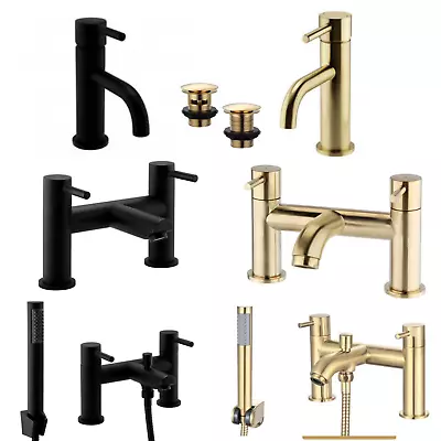 £12.95 • Buy Bathroom Brass Sink Basin Faucet Mixer Taps Single Handle Black / Brushed Gold