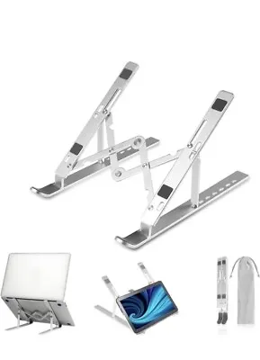 Foldable Laptop Ipads Chromebooks Stand 6 Angle Adjustable Vented Aluminum  • £7.99