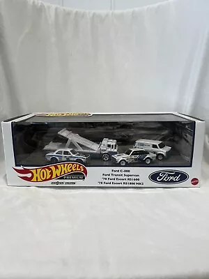 Hot Wheels Premium Collector Set Ford Race Team Car Culture Escort RS 1600 • $80