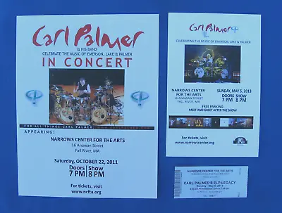 Carl Palmer- Concert Flyer & Ticket Set  Emerson Lake & Palmer Rock Music. • $11.99