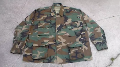 1990s To 2000s US Military Woodland Camouflage Fatigue Shirt Size XX-Large USED • $25