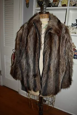 Men's Raccoon Fur Coat Jacket  Approx 52in Chest • $499.99