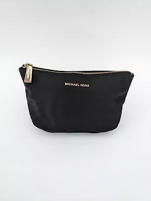 MICHAEL KORS Nylon Travel Toiletry Wash Cosmetics Zip Bag In Black • £29.99