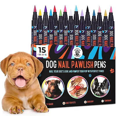 Dog Nail Polish Pens Quick Dry 15 Colors Pet Nail Polish For Dogs And Cats • $28.78