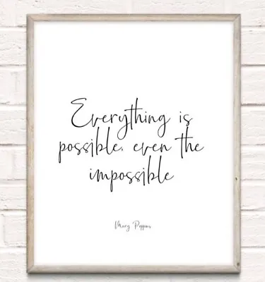 £4.94 • Buy Mary Poppins Typography Nursery Print Poster Unframed Quote Home Family 