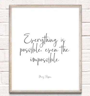 £4.94 • Buy Mary Poppins Typography Nursery Print Poster Unframed Quote Home Family 